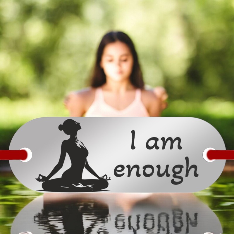                  Bratara Personalizata Elastic Rosu Placuta Inox Argintiu Spiritual
               