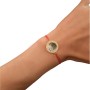 Bratara personalizata Elastic Rosu Rotund Pietre Inox Auriu Poza