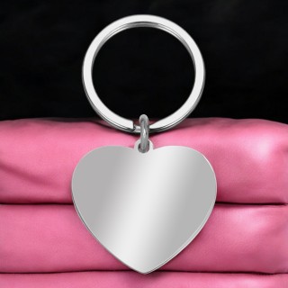Breloc Personalizat Inima Mica Inox Argintiu Cum Vrei Tu