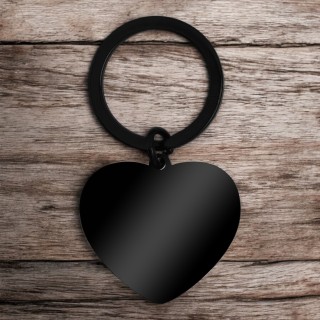 Breloc Personalizat Inima Mica Inox Negru Cum Vrei Tu