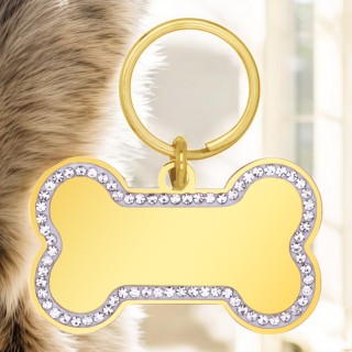 Medalion Personalizat Os Pietre Inox Auriu Cum Vrei Tu