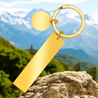 Breloc Personalizat Placuta Banut Inox Auriu Cum Vrei Tu