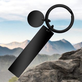 Breloc Personalizat Placuta Banut Inox Negru  Cum Vrei Tu