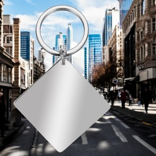 Breloc Personalizat Romb Inox Argintiu Cum Vrei Tu