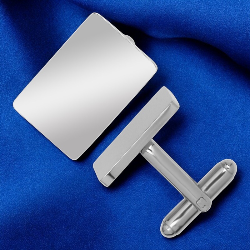 Butoni personalizati Dreptunghi Inox Argintiu Cum Vrei Tu