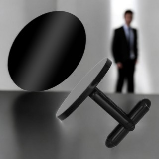 Butoni personalizati Oval Inox Negru Cum Vrei Tu