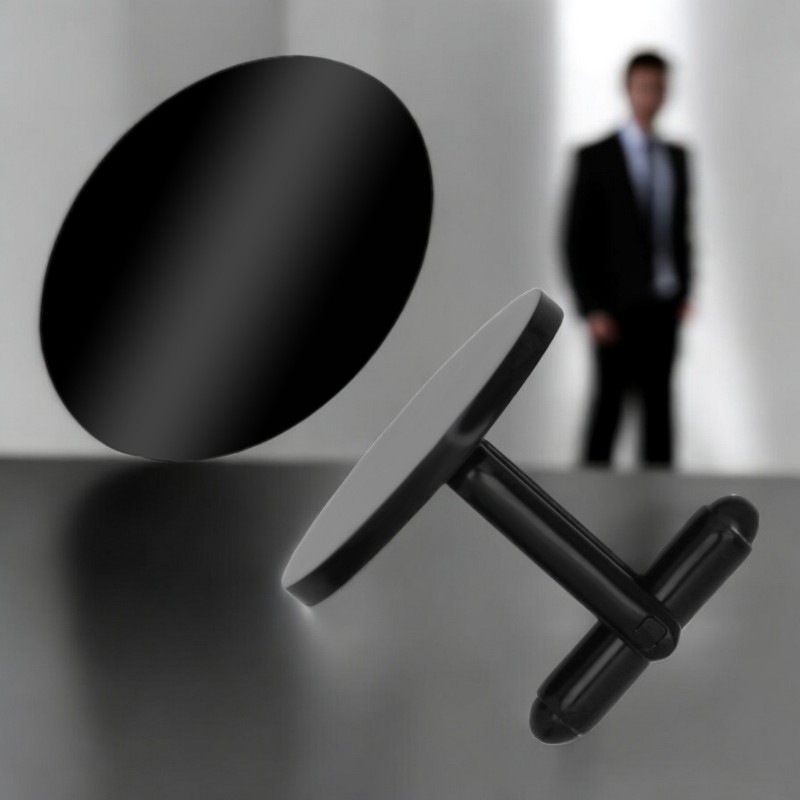                  Butoni personalizati Oval Inox Negru Cum Vrei Tu
               