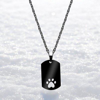 Colier Personalizat Army Labuta Inox Negru Cum Vrei Tu