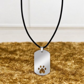 Colier Personalizat Army Labuta Inox Argintiu Piele Lantisor Cum Vrei Tu