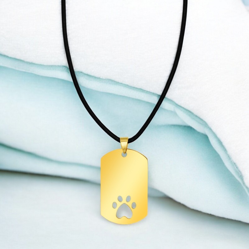 Colier Personalizat Army Labuta Inox Auriu Piele Lantisor Cum Vrei Tu