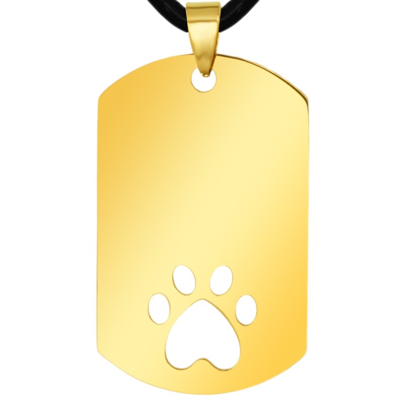 Colier Personalizat Army Labuta Inox Auriu Piele Lantisor Cum Vrei Tu
