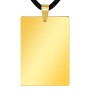 Colier Personalizat Dreptunghi Inox Auriu Piele Cum Vrei Tu