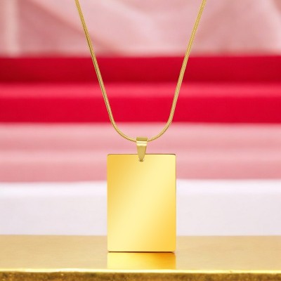 Colier Personalizat Dreptunghi Inox Auriu Latisor Tub Cum Vrei Tu