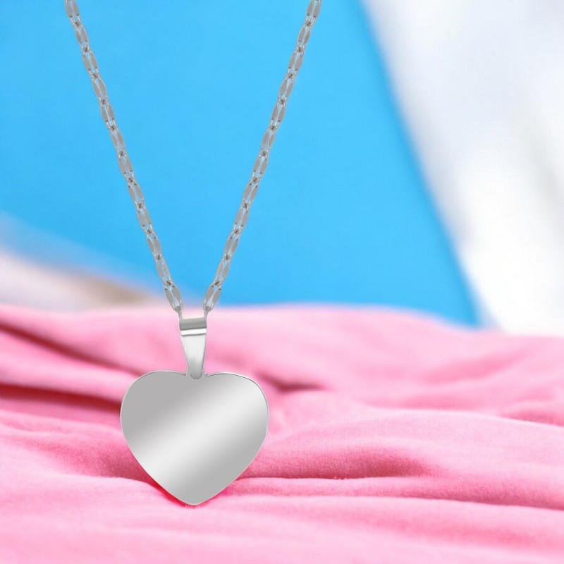                  Colier Personalizat Inima Mica Inox Argintiu Cum Vrei Tu
               