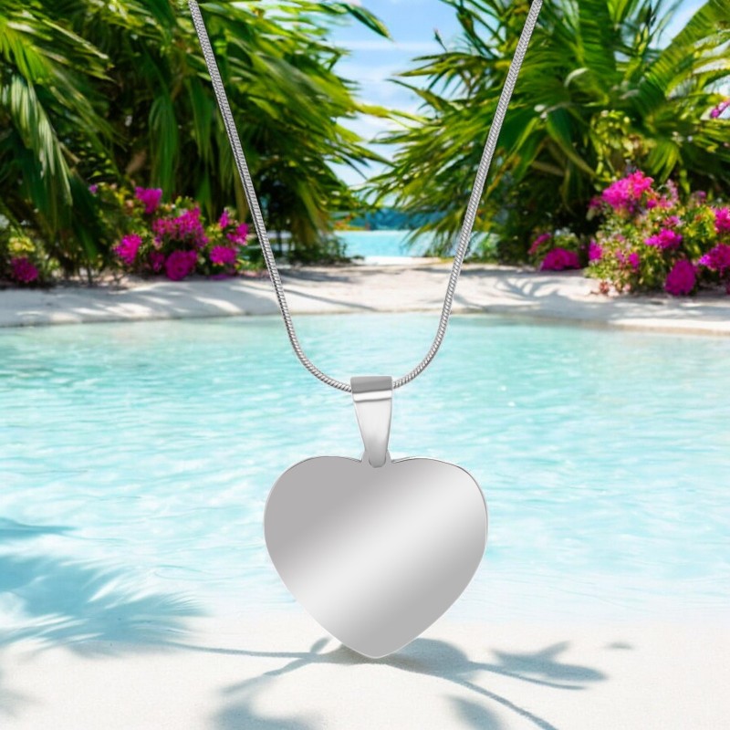                  Colier Personalizat Inima Mica Inox Argintiu Lantisor Tub Cum Vrei Tu
               