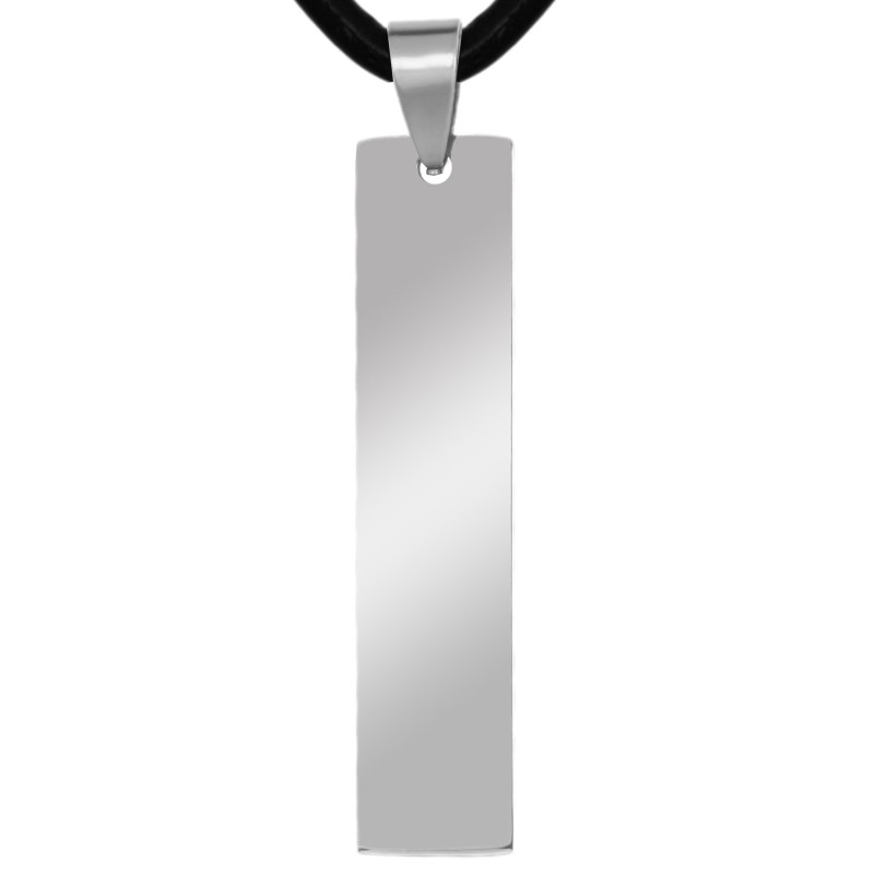                  Colier Personalizat Placuta Inox Argintiu Piele Cum Vrei Tu
               