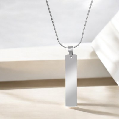 Colier Personalizat Placuta Inox Argintiu Lantisor Tub Cum Vrei Tu