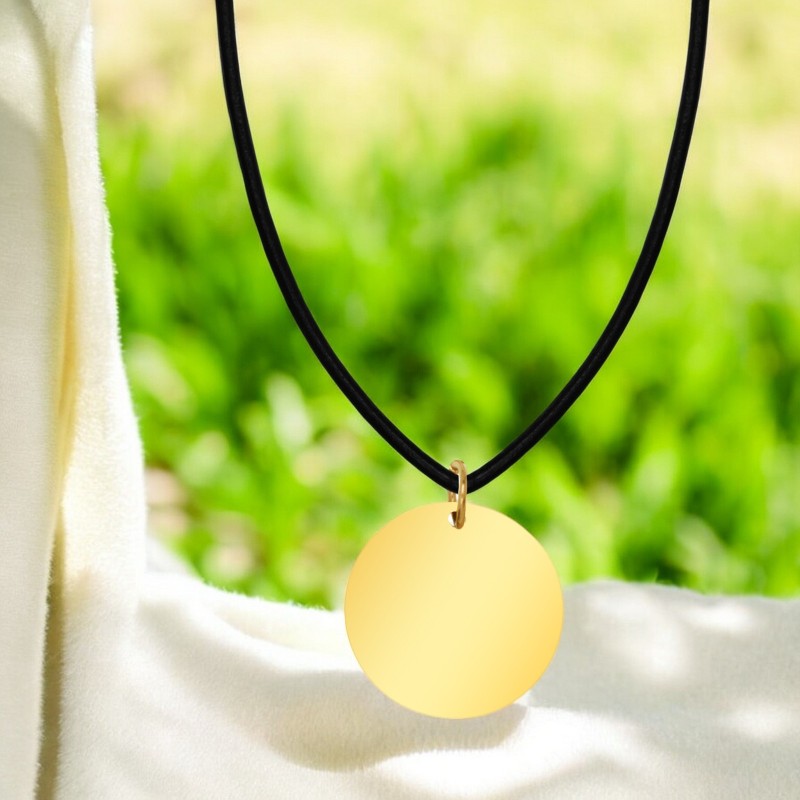                  Colier Personalizat Banut Inox Auriu Piele Cum Vrei Tu
               