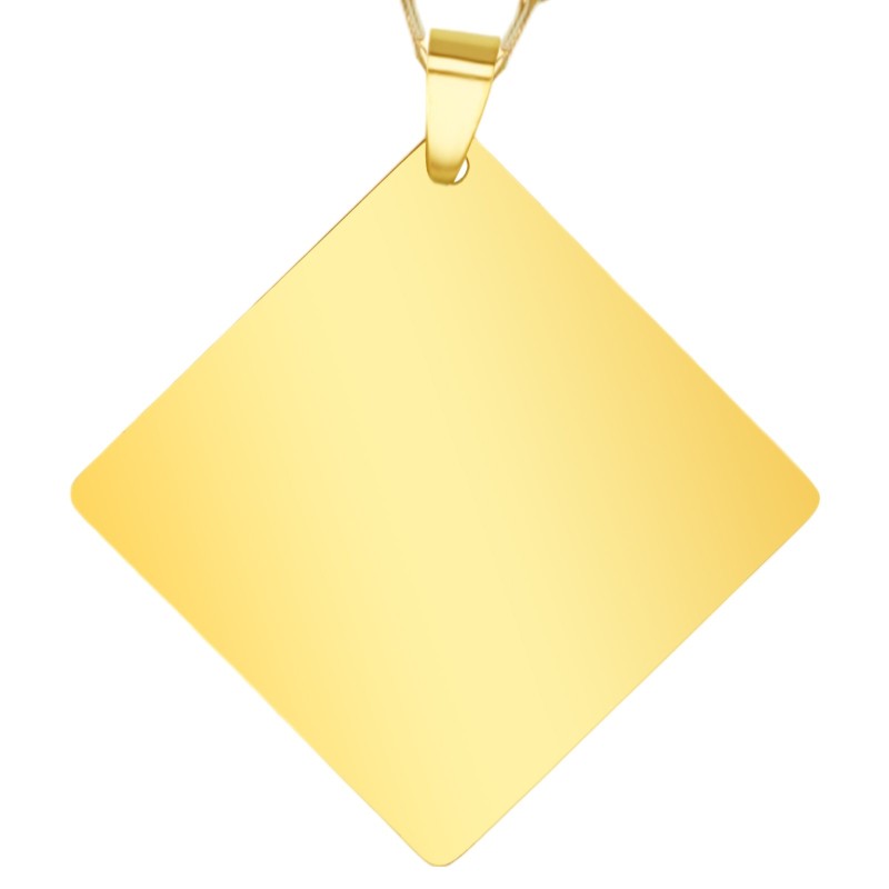                  Colier Personalizat Romb Inox Auriu Lantisor Cum Vrei Tu
               