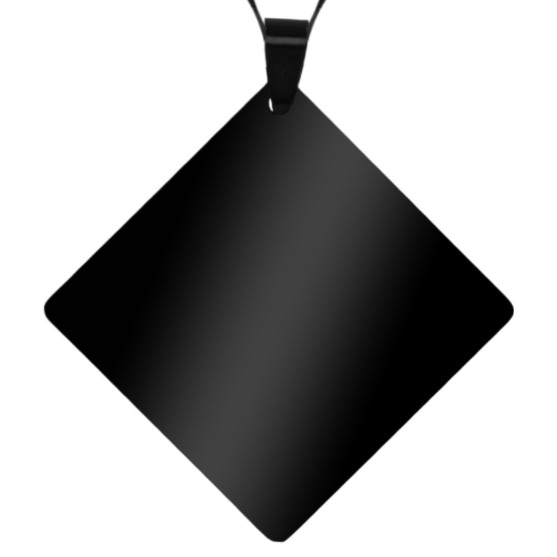                  Colier Personalizat Romb Inox Negru Lantisor Cum Vrei Tu
               