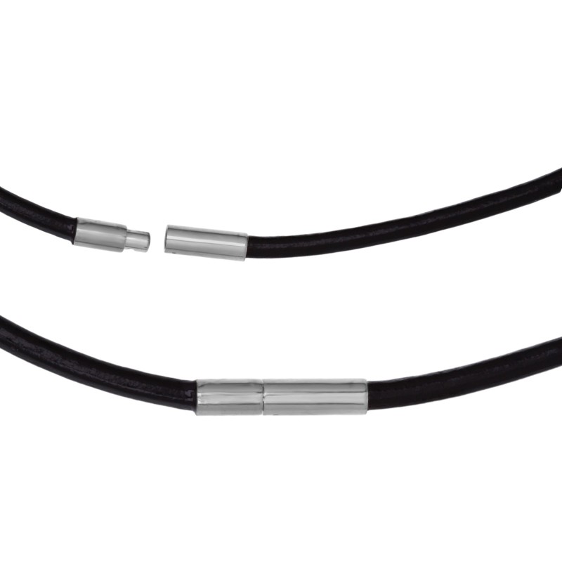                  Colier Personalizat Romb Inox Argintiu Piele Cum Vrei Tu
               