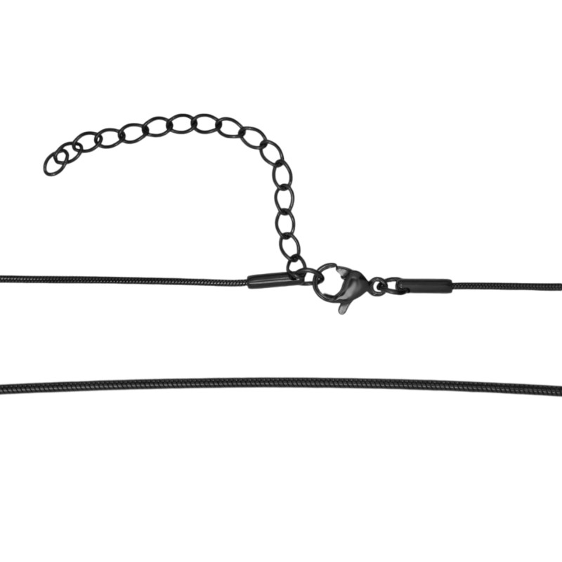                  Colier Personalizat Romb Inox Negru Lantisor Tub Cum Vrei Tu
               