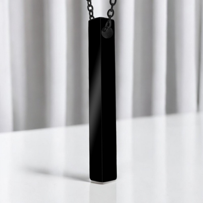 Colier Personalizat Turn Inox Negru Cum Vrei Tu