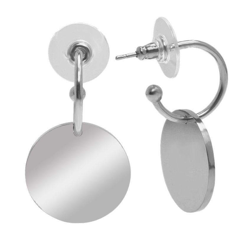 Cercei personalizati Banut Inox Argintiu Cum Vrei Tu