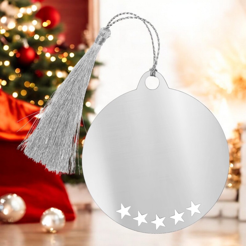Decoratiune Personalizata Craciun Glob Inox Argintiu Cum Vrei Tu