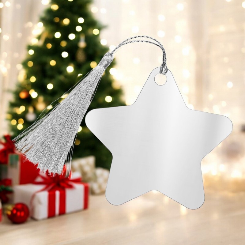 Decoratiune Personalizata Craciun Stea Inox Argintiu Cum Vrei Tu