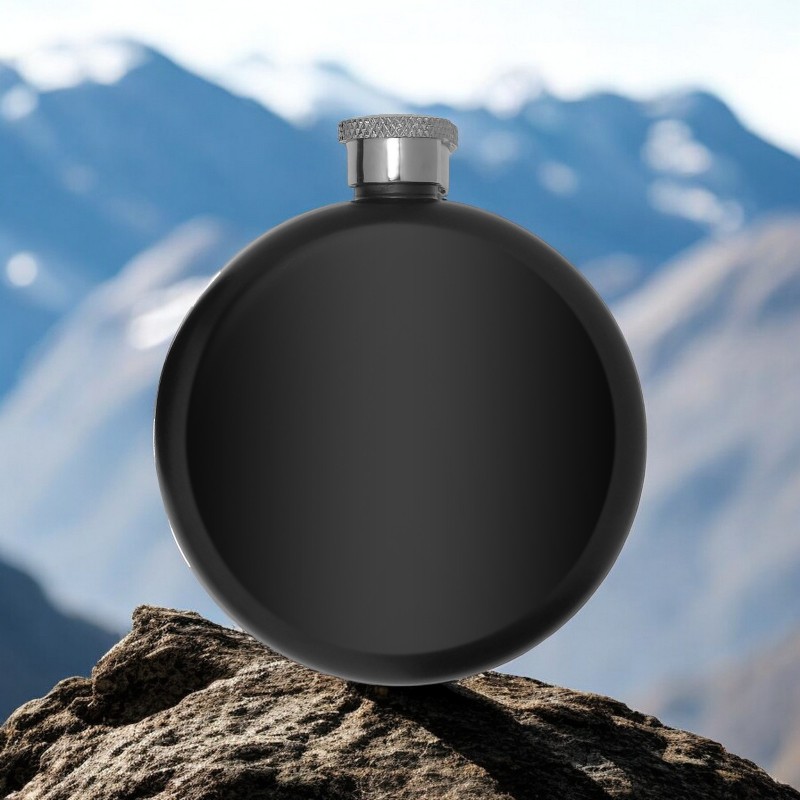                  Sticla de buzunar Personalizata Inox Negru 80ml Cum Vrei Tu
               