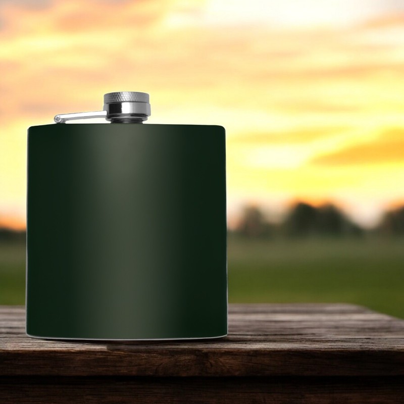                  Sticla de buzunar Personalizata Inox Verde 200ml Cum Vrei Tu
               