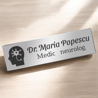 Ecuson Personalizat Inox Argintiu Nume Doctor Neurolog