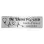 Ecuson Personalizat Inox Argintiu Nume Doctor Stetoscop