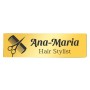 Ecuson Personalizat Inox Auriu Nume Hair Stylist Frizerie