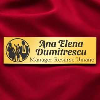 Ecuson Personalizat Inox Auriu Nume Manager Resurse Umane