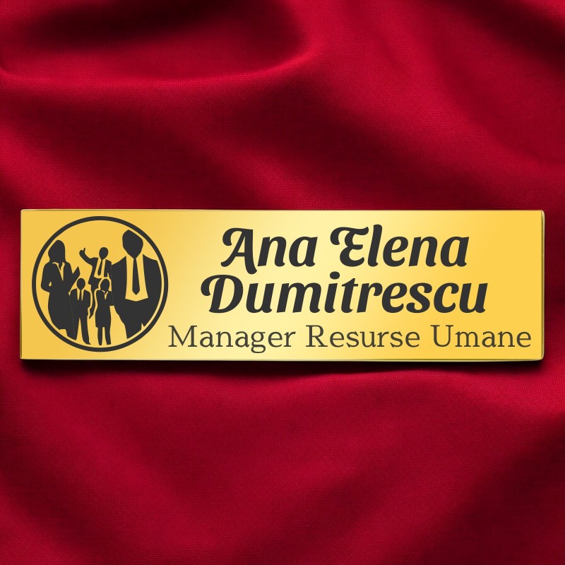                  Ecuson Personalizat Inox Auriu Nume Manager Resurse Umane
               
