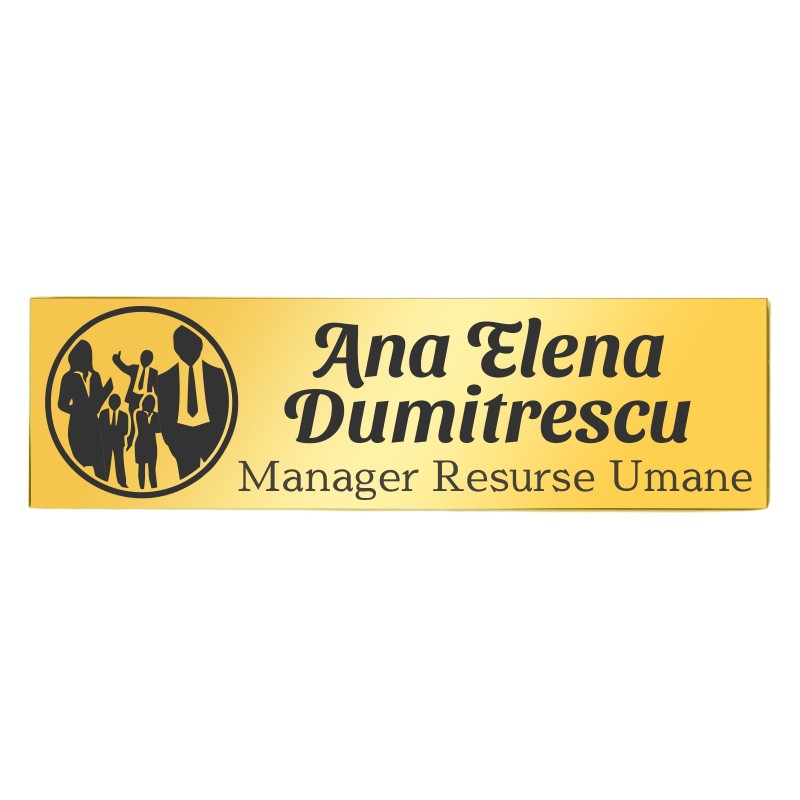                  Ecuson Personalizat Inox Auriu Nume Manager Resurse Umane
               