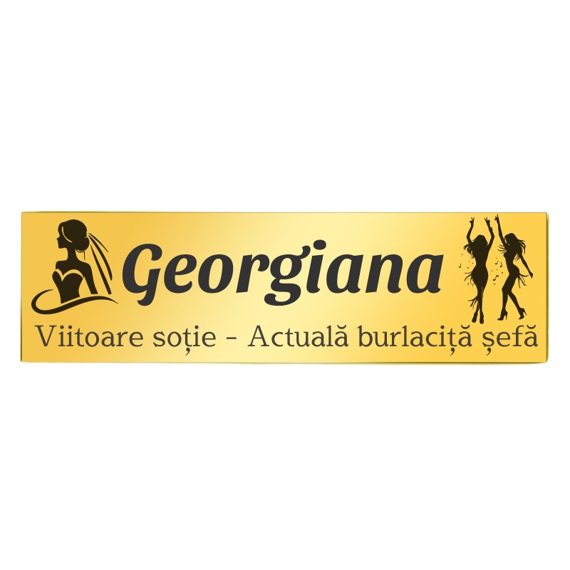Ecuson Personalizat Inox Auriu Nume Viitoare Sotie Petrecere Burlacitelor