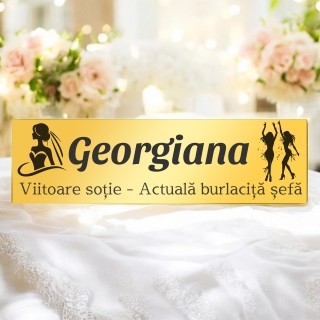 Ecuson Personalizat Inox Auriu Nume Viitoare Sotie Petrecere Burlacitelor