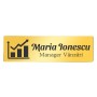 Ecuson Personalizat Inox Auriu Nume Manager Vanzari