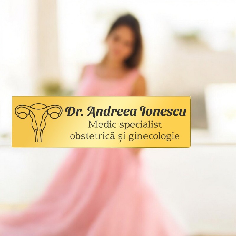                  Ecuson Personalizat Inox Auriu Nume Doctor Ginecolog
               