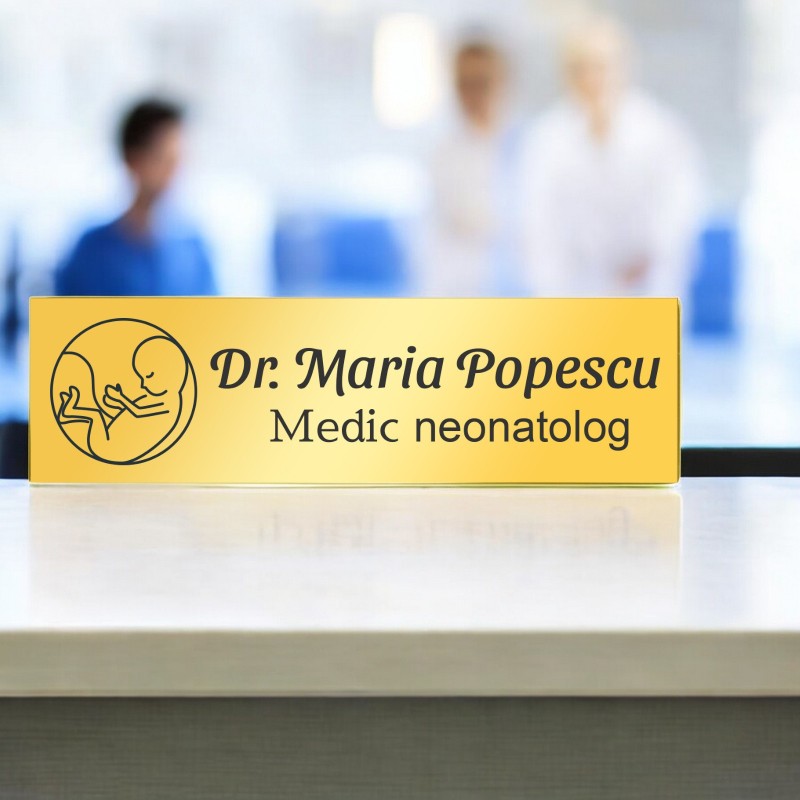                  Ecuson Personalizat Inox Auriu Nume Doctor Neonatolog
               