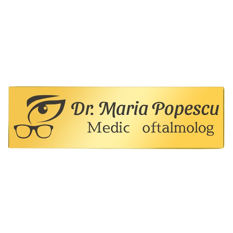                  Ecuson Personalizat Inox Auriu Nume Doctor Oftalmolog
               