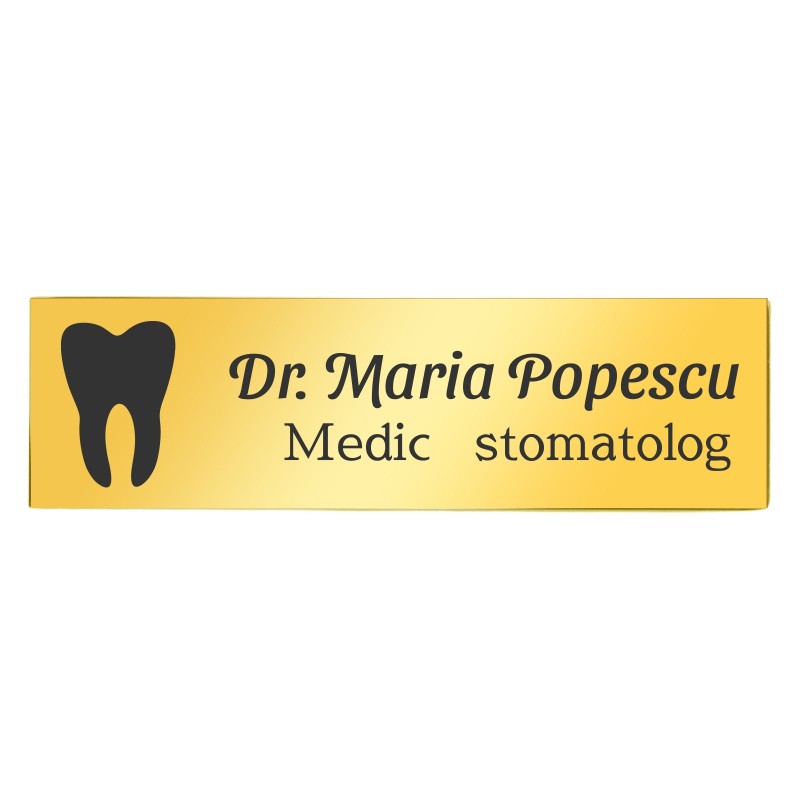                 Ecuson Personalizat Inox Auriu Nume Doctor Stomatolog
               