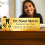 Ecuson Personalizat Inox Auriu Nume Medic Stomatolog