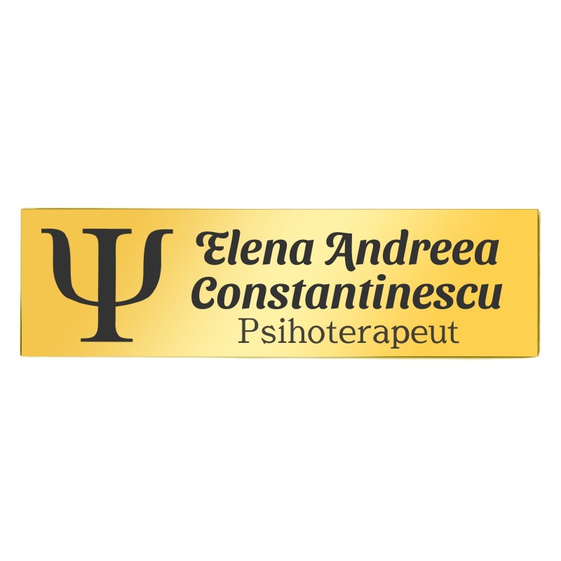                  Ecuson Personalizat Inox Auriu Nume Psihoterapeut
               