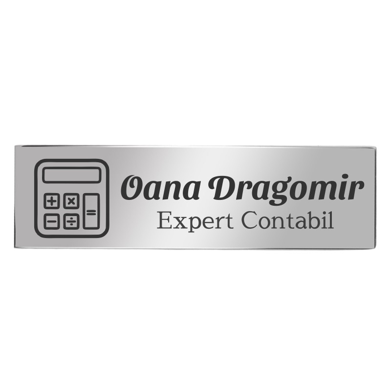 Ecuson Personalizat Inox Argintiu Nume Contabil