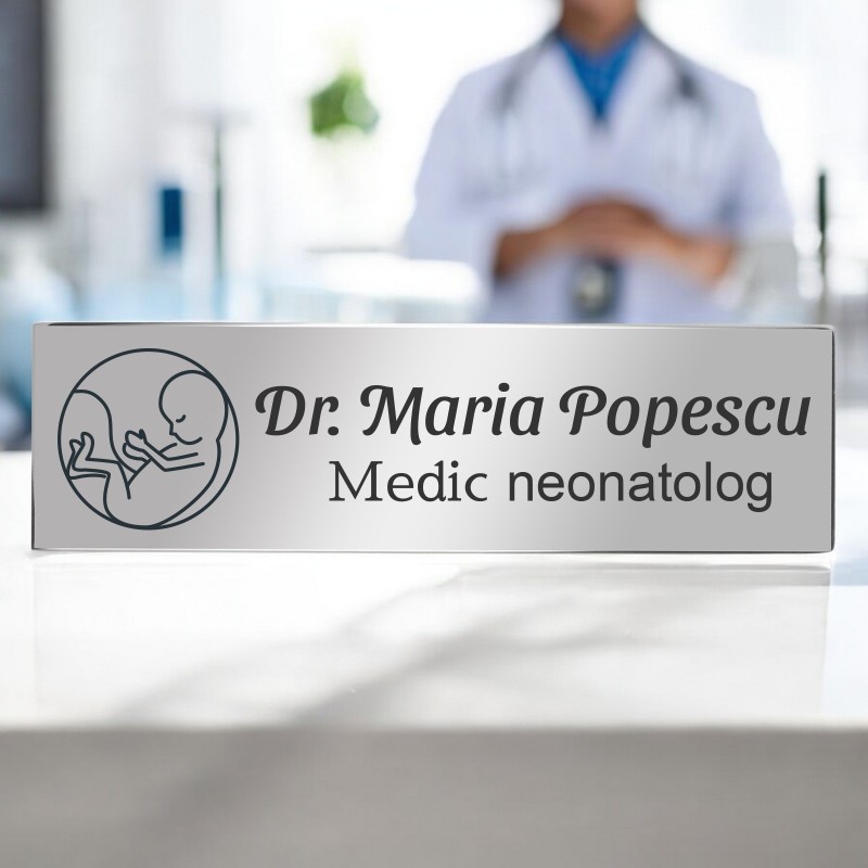                  Ecuson Personalizat Inox Argintiu  Nume Doctor Neonatolog
               