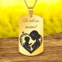 Colier Personalizat Army Inox Auriu Mama